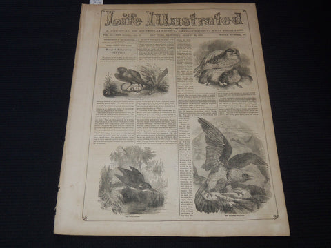 1857 AUGUST 22 LIFE ILLUSTRATED NEWSPAPER - BIRD NOTES - SUBMARINE - NP 5920