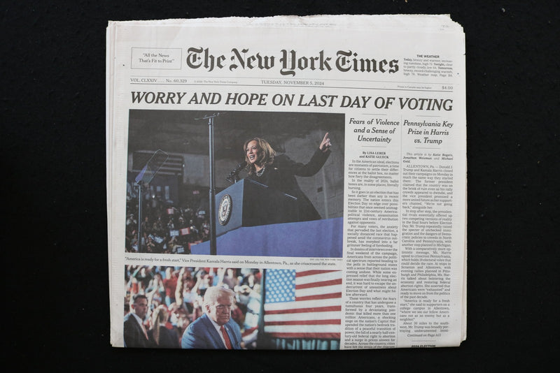 2024 NOVEMBER 5 NEW YORK TIMES - WORRY AND HOPE ON LAST DAY OF VOTING