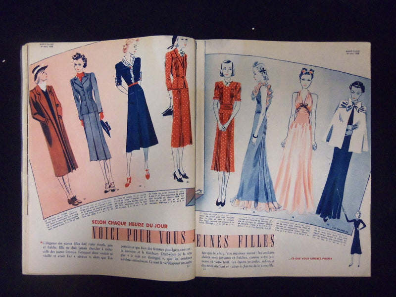 1938 MARCH 18 MARIE CLAIRE MAGAZINE - ILLUSTRATIONS, STORIES & ADS - ST 3568
