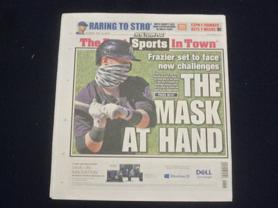 2020 JULY 13 NEW YORK POST NEWSPAPER - CLINT FRAZIER ONLY YANKEE TO WEAR A MASK