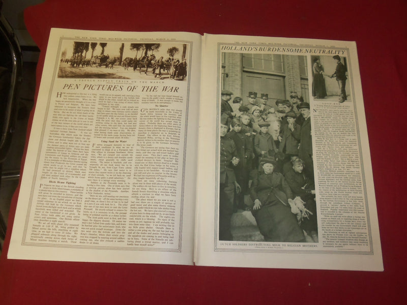 1915 MARCH 4 NY TIMES PICTORIAL SECTION - BRITISH PICKETS IN FLANDERS - NP 3949