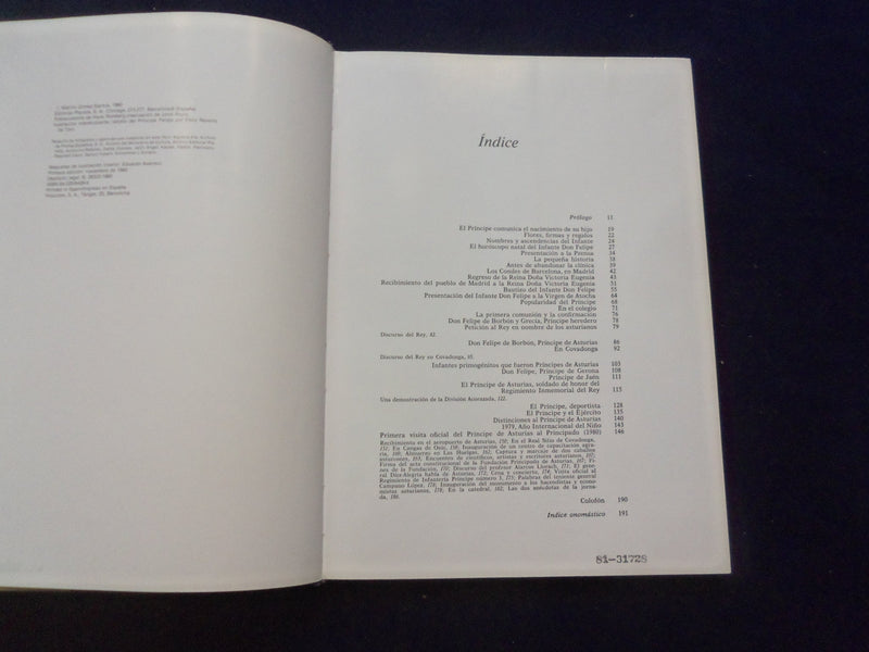 1980 UN REY PARA EL ANO 2000 HARDCOVER BOOK BY MARINO GOMEZ-SANTOS - KD 8335