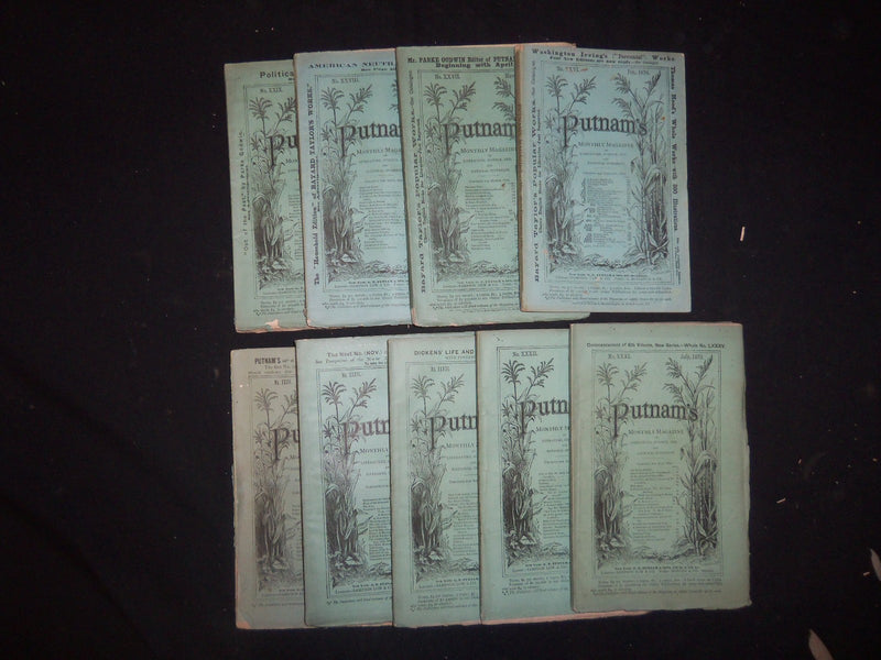 1870 PUTNAM'S MONTHLY MAGAZINE - LOT OF 9 ISSUES - WR 1164