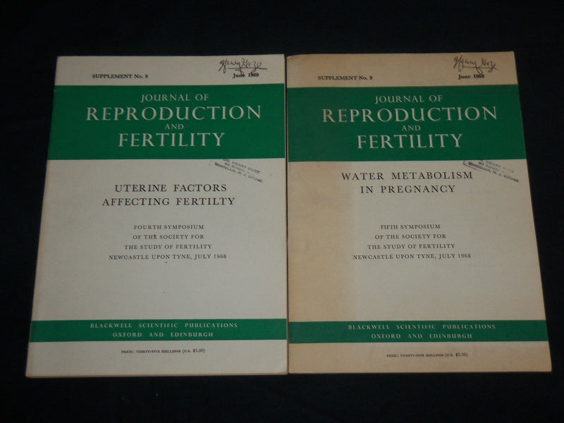 1969 JUNE JOURNAL OF REPRODUCTION AND FERTILITY LOT OF 2 DIFFERENT - J 6838