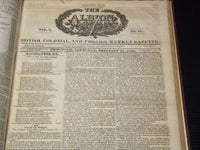 1828-1829 THE ALBION WEEKLY GAZETTE BOUND VOLUME NO. 7 - NEW YORK - R 10J