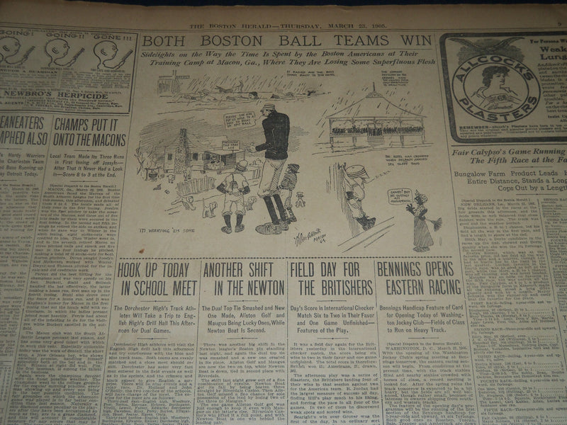 1905 MARCH 23 THE BOSTON HERALD - BROCKTON DEATH LIST INSIDE 70 - BH 143