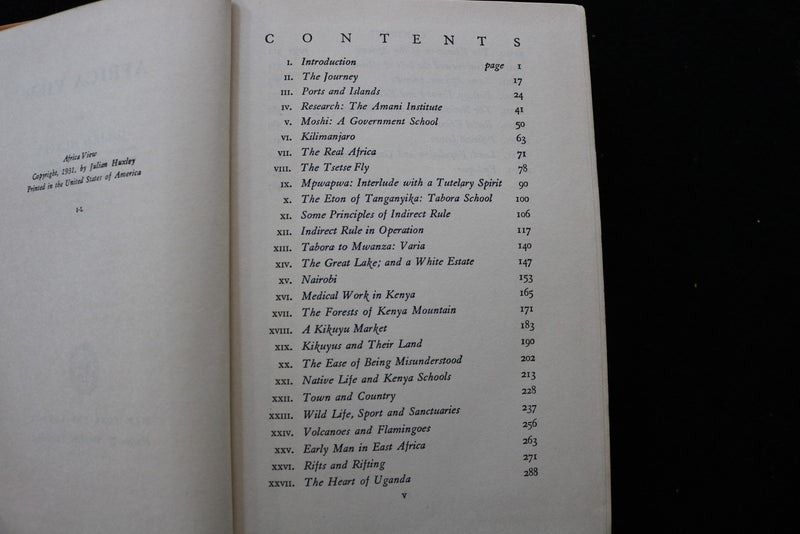 1931 AFRICA VIEW HARDCOVER BOOK BY JULIAN HUXLEY - KD 9757