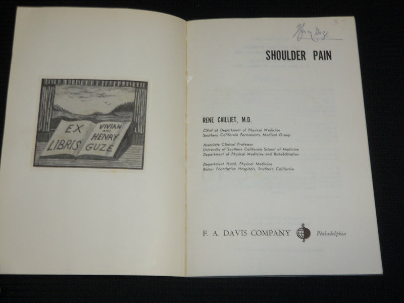 1962-1966 LOW BACK PAIN & SHOULDER PAIN BOOK BY CAILLIET LOT OF 2 - KD 3409M