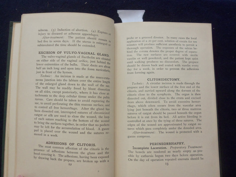 1906 A COMPEND OF OPERATIVE GYNECOLOGY HARDCOVER BOOK-WILLIAM BAINBRIDGE-KD 8487