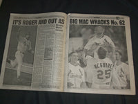 1998 SEPTEMBER 9 NEW YORK POST NEWSPAPER - MARK MCGWIRE HITS HR 62 - NP 4128