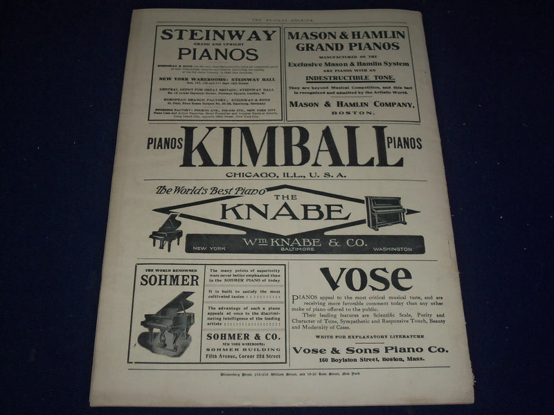 1907 OCTOBER 16 MUSICAL COURIER MAGAZINE - FRIEDA STENDER COVER - J 1255