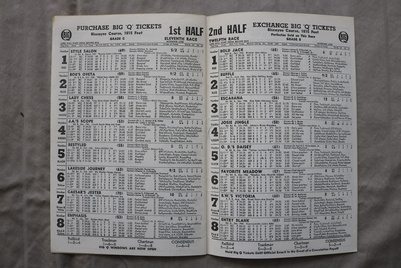 1968 BISCAYNE DOG TRACK DOG RACING PROGRAM - K 3455