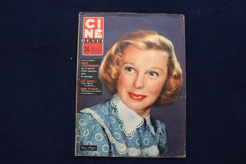 1956 JUNE 22 CINE REVUE MAGAZINE - JUNE ALLYSON-SERGE REGGIANI COVER - E 22005