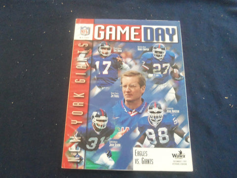 1997 DEC 7 GAMEDAY MAGAZINE- PHILADELPHIA EAGLES VS NEW YORK GIANTS - F 250W