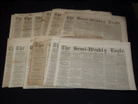 1849-1850 THE SEMI-WEEKLY EAGLE NEWSPAPERS LOT OF 19 - BRATTLEBORO VT- NP 3878D