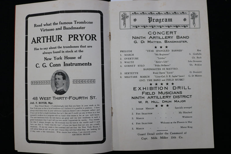 1911 BAND AND FIELD MUSIC - 94TH ARTILLERY DISTRICT SOUVENIR PROGRAM - K 2451
