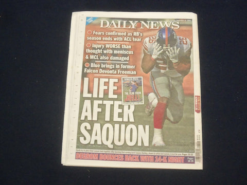2020 SEPTEMBER 22 NEW YORK DAILY NEWS NEWSPAPER - LIFE AFTER SAQUON BARKLEY