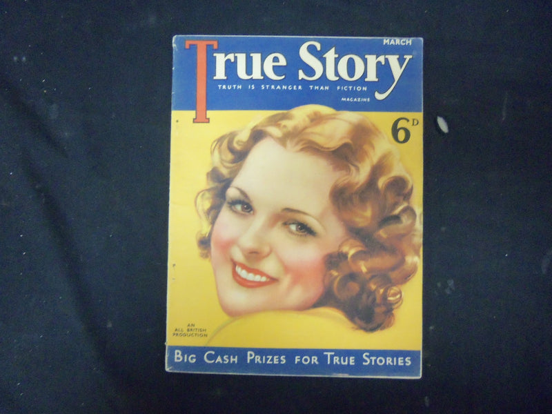 1934 MARCH TRUE STORY MAGAZINE - DOROTHY SHORT COVER - ST 4243