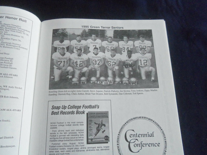 1995 SEP 23 FOOTBALL PROGRAM - WESTERN MARYLAND COLL VS URSINUS COLL - SP 1217F