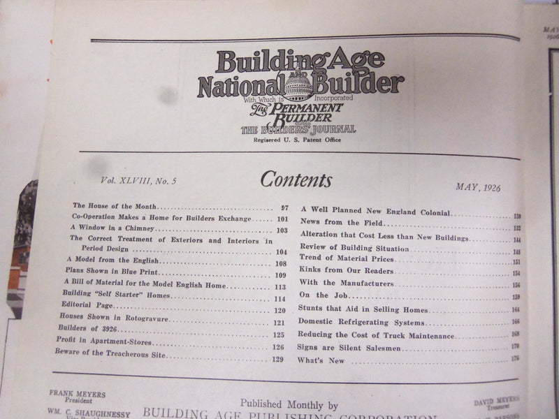 1926 MAY BUILDING AGE MAGAZINE - GREAT ADS & PHOTOS - ST 2948