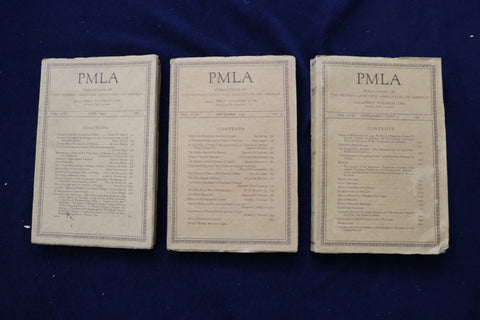 1943 PUBLICATIONS OF THE MODERN LANGUAGE ASSOC. OF AMERICA(PMLA)-LOT OF 3-O 3431