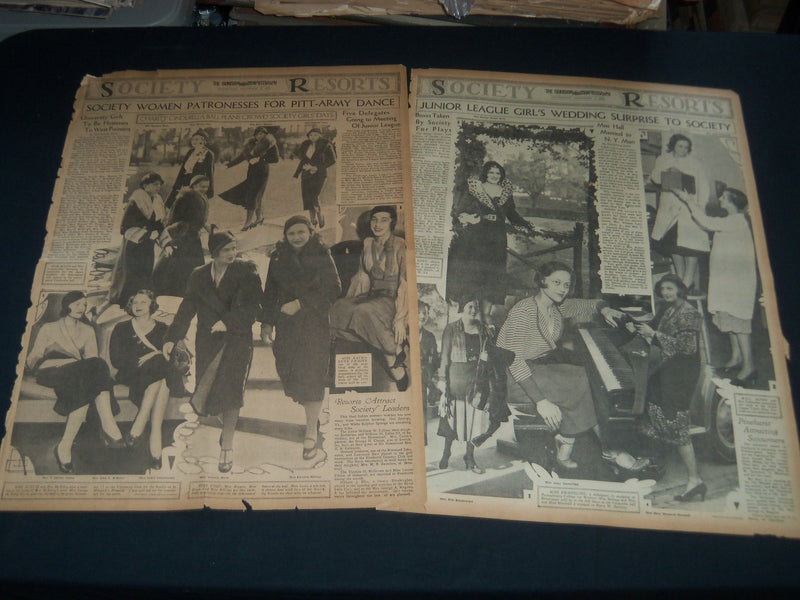 1931 PITTSBURGH SUN-TELEGRAPH SUNDAY SOCIETY SECTIONS LOT OF 13 - NTL 86