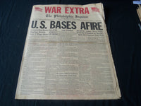 1941 DECEMBER 11 PHILADELPHIA INQUIRER NEWSPAPER - U. S. BASES AFIRE - NT 7243