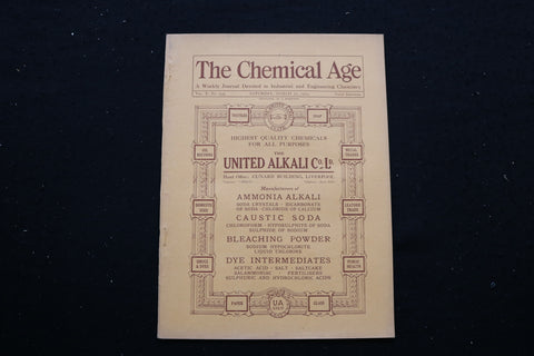 1924 MARCH 22 THE CHEMICAL AGE MAGAZINE - UNITED ALKALI CO. COVER - SP 4190P