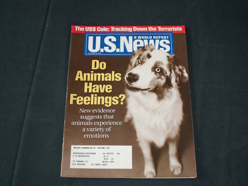 2000 OCT 30 U.S. NEWS & WORLD REPORT MAGAZINE - DO ANIMALS HAVE FEELINGS- B 5430