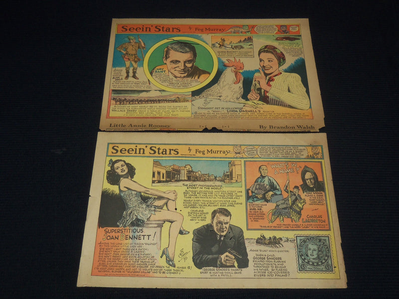 1940-1944 SEEIN' STARS NEWSPAPER COLOR COMIC STRIPS - LOT OF 7 - NP 9180