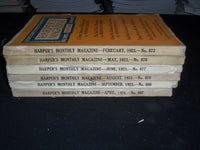 1923-24 HARPER'S MONTHLY MAGAZINE LOT 6 ISSUES-NICE ILLUSTRATIONS & ADS-WR 1437