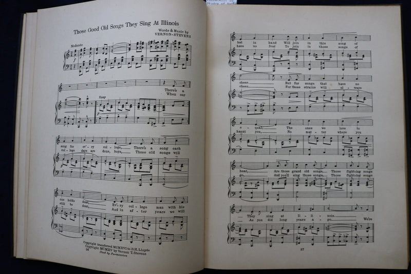 1918 UNIVERSITY OF ILLINOIS SONG BOOK - HARDCOVER BOOK - KD 9542