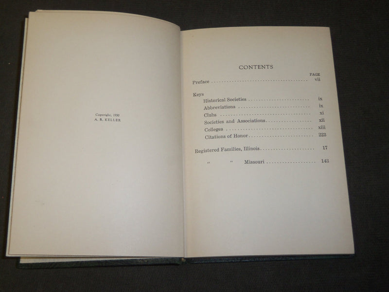 1930 ILLINOIS & MISSOURI DIRECTORY OF AMERICAN SOCIETY #218 OF 1500 - KD 5175