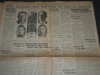 1927 MAY 22 TRENTON TIMES NEWSPAPER PARIS GIVES LINDBERGH WILD WELCOME - NP 2582