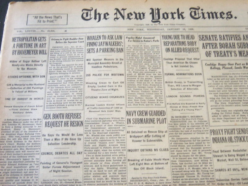 1929 JAN 16 NEW YORK TIMES - METROPOLITAN GETS A FORTUNE IN ART BY WILL- NT 6634