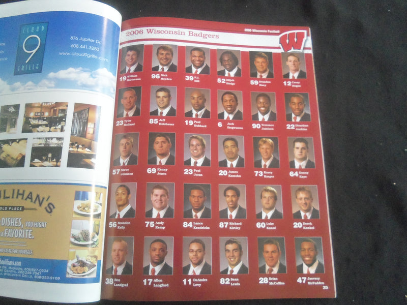 2006 NOVEMBER 4 FOOTBALL PROGRAM -UNIV OF WISCONSIN VS PENN STATE UNIV - B 5534K