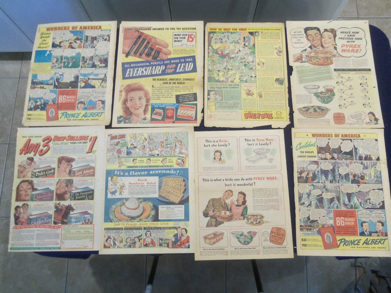 1930'S-1940 COLOR COMICS FULL PAGE ADS - LOT OF 68 - NP 5270