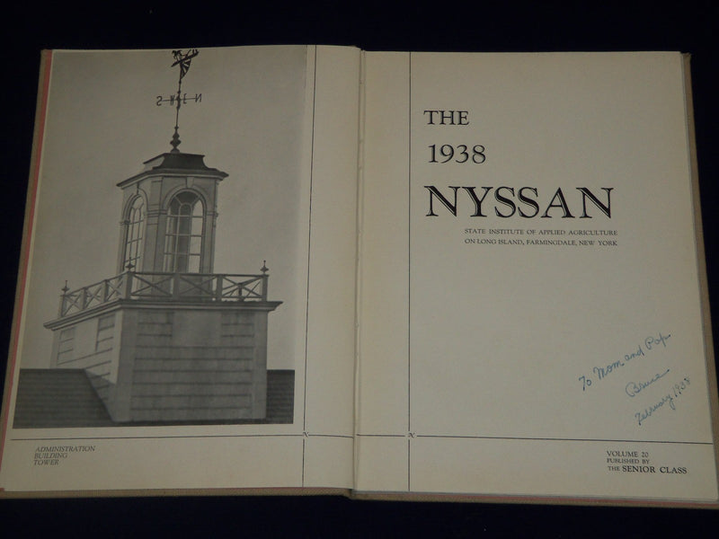 1938 NYSSAN STATE INSTITUTE OF APPLIED AGRICULTURE LONG ISLAND YEARBOOK - YB 785