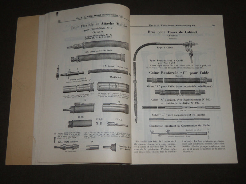 1937 S. S. WHITE FOURNITURES DENTAIRES FRENCH CATALOGUE - NICE ILLUS. - FR 637