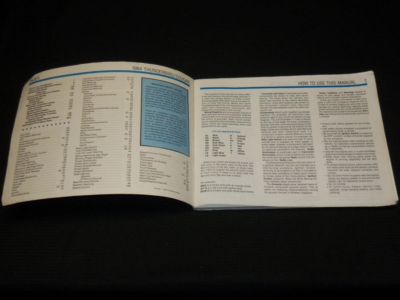 1984 T-BIRD COUGAR ELECTRICAL & VACUUM TROUBLE SHOOTING MANUAL - J 6903