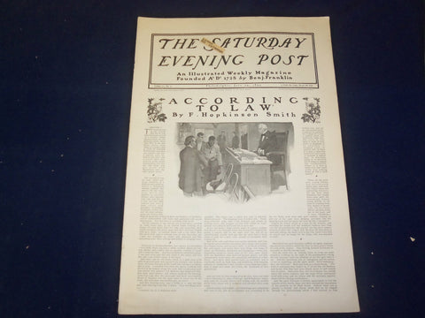 1899 JULY 29 THE SATURDAY EVENING POST MAGAZINE - ACCORDING TO LAW - B 6711