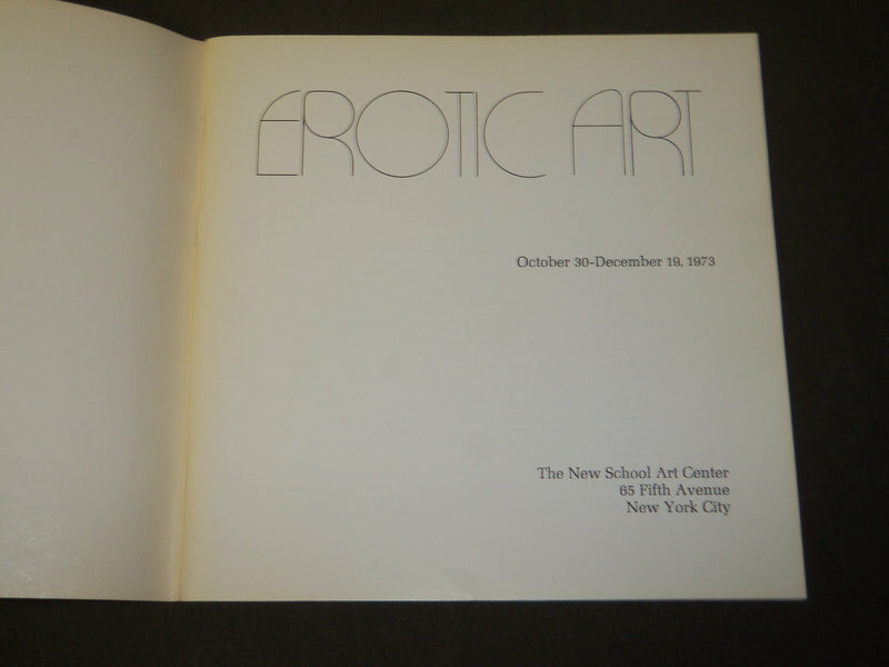 1973 EROTIC ART - THE NEW SCHOOL ART CENTER CATALOG - GREAT PRINTS - J 3802