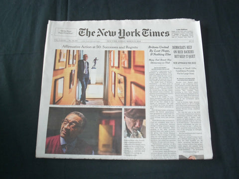 2019 MARCH 31 NEW YORK TIMES - DEMOCRATS RELY ON RICH BACKERS BUT KEEP IT QUIET