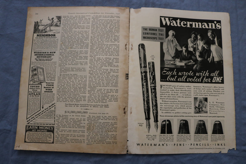 1932 NOVEMBER COSMOPOLITAN MAGAZINE -HARRISON FISHER COVER- GREAT ADS - ST 1001U