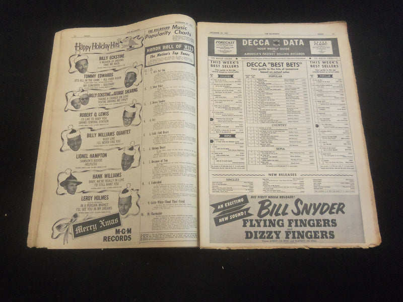 1951 DECEMBER 29 THE BILLBOARD NEWSPAPER - ARTICLES, PHOTOS & ADS - NP 5721
