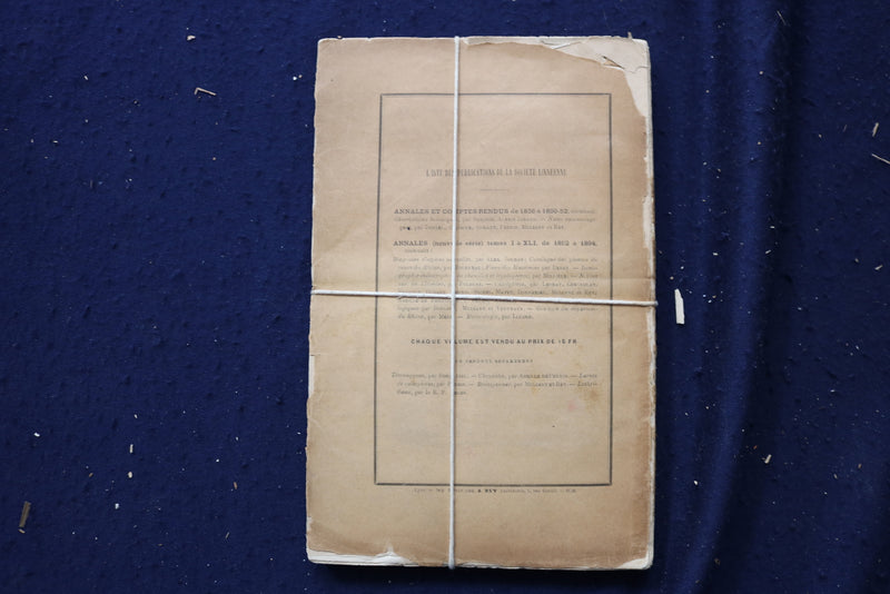 1847-1894 ANNALES DE LA SOCIETE LINNEENNE DE LYON BOUND VOLUMES-LOT OF 13-O 3495