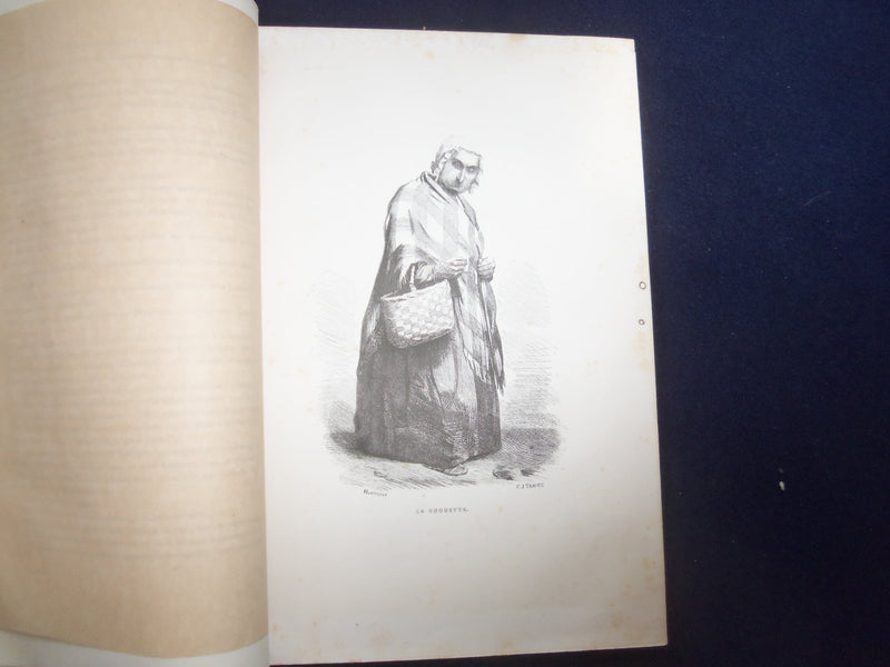 1843 LES MYSTERES DE PARIS VOLUME 1 HARDCOVER BOOK BY E. SUE - FRENCH - KD 8753