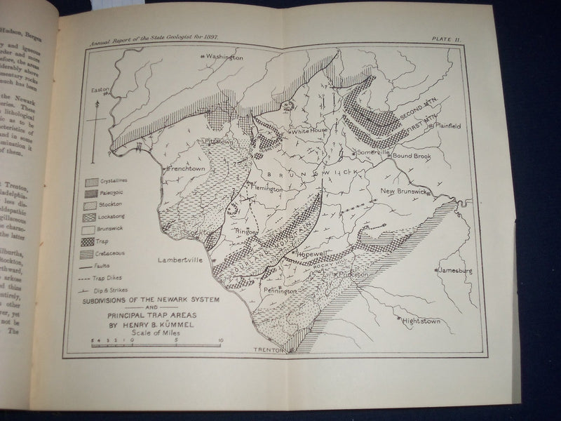1897 GEOLOGICAL SURVEY OF NEW JERSEY ANNUAL REPORT - NICE FOLD OUTS - J 225