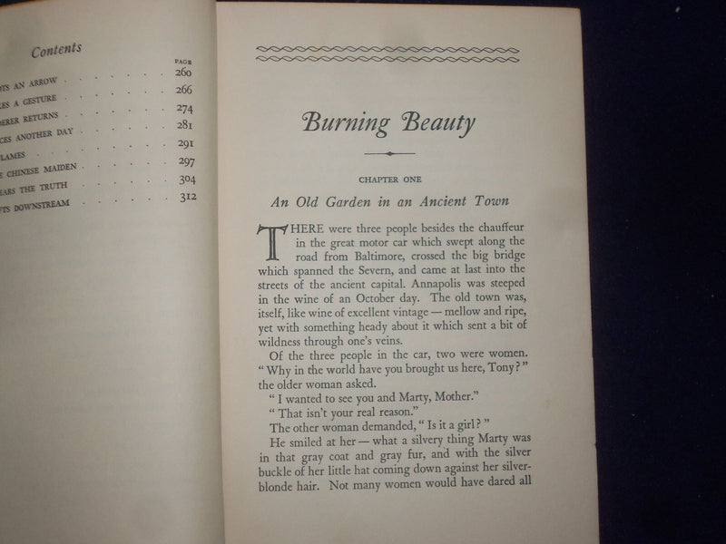 1929 BURNING BEAUTY HARDCOVER BOOK BY TEMPLE BAILEY - KD 9055