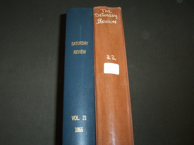 1866 SATURDAY REVIEW 2 BOUND VOLUMES - COMPLETE YR- PUBLISHED IN LONDON - R 1082